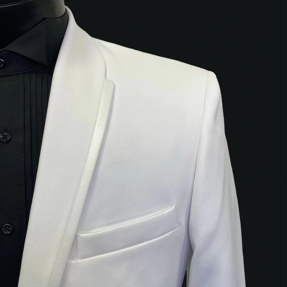 Men's White Tuxedo Jacket (LaStrada) - Modern Fit, Prom, Cruise, Formal - Picture 6 of 8
